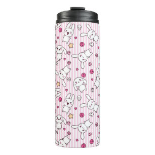kawaii stripes pattern thermal tumbler