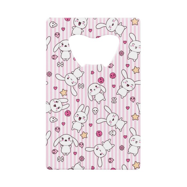 kawaii stripes pattern wallet bottle opener (Front)