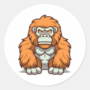 Kawaii-Style Graphic Design in Happy Hues Classic Round Sticker