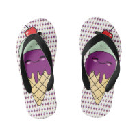 Kawaii Style Happy Ice Cream Cone Flip Flops