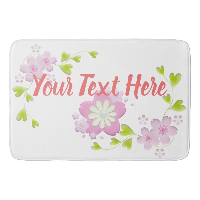 Kawaii Style Sakura Cherry Tree Blossom Bath Mat (Front)