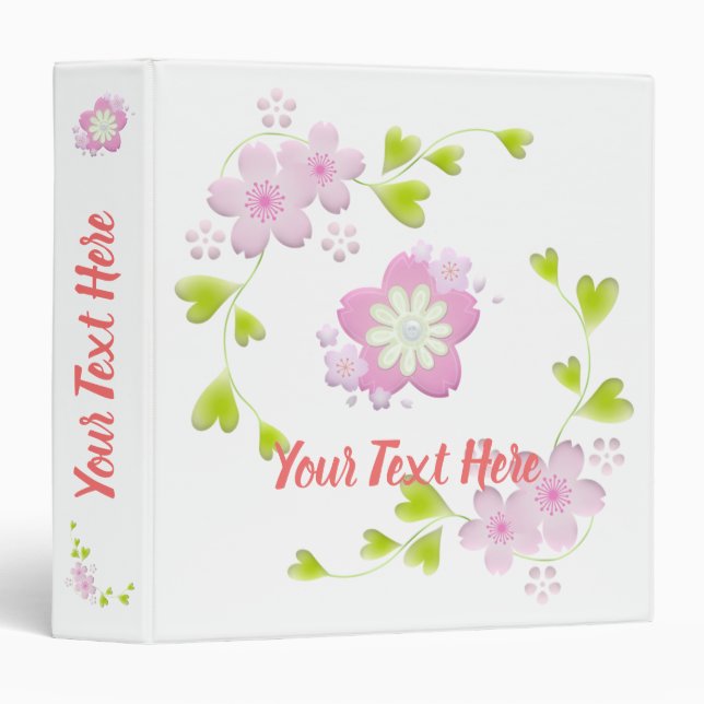 Kawaii Style Sakura Cherry Tree Blossom Binder (Front/Spine)