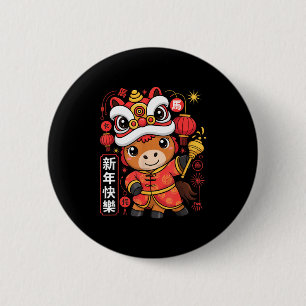 Kawaii Style Year Of The Horse 2026 Chinese New Ye 2 Inch Round Button