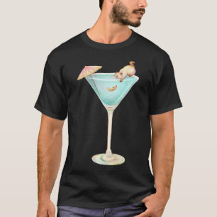 Kawaii Summer Cocktail, Cat playing with goldfish, T-Shirt