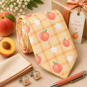 Kawaii Summer Peach Pattern Tie