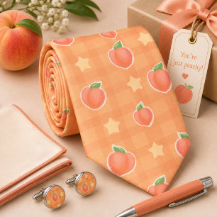 Kawaii Summer Peach Pattern Tie