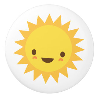 Kawaii sun door knob - cute design for kids