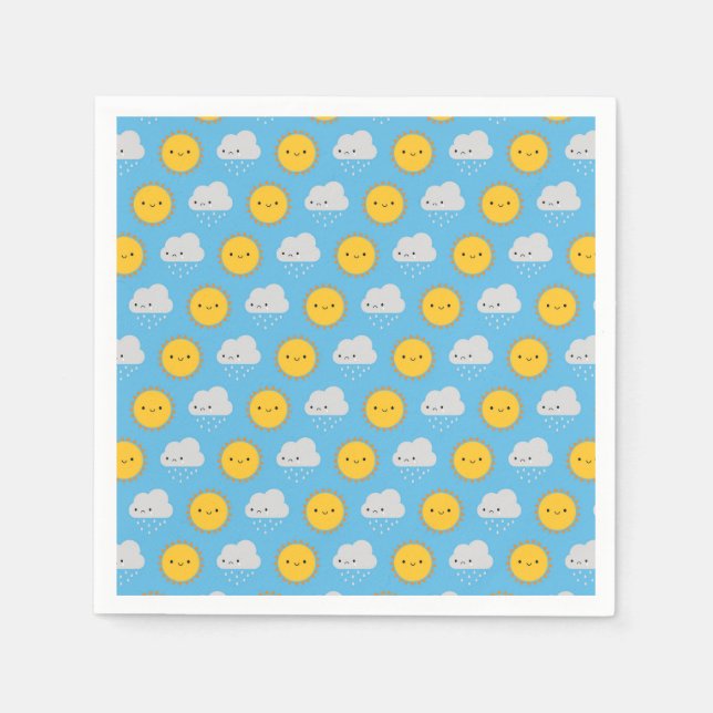 Kawaii Sun & Rain Napkin (Front)
