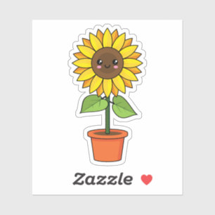 Kawaii Sunflower Plant in a Pot