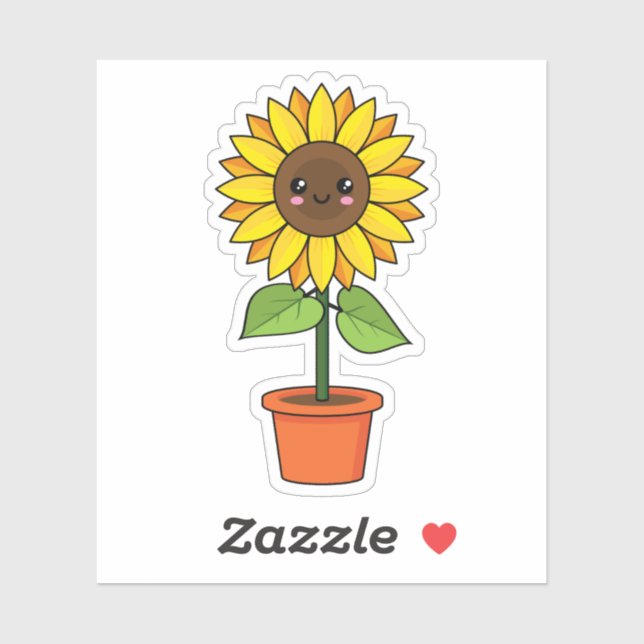 Kawaii Sunflower Plant in a Pot (Sheet)