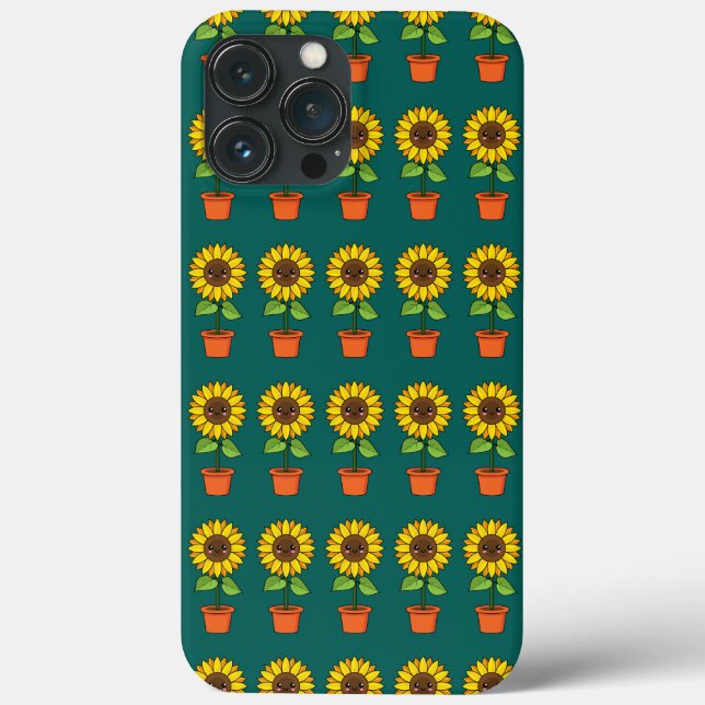 Kawaii Sunflower Plant in a Pot Case-Mate iPhone Case (Back)