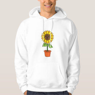 Kawaii Sunflower Plant in a Pot Hoodie