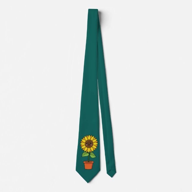 Kawaii Sunflower Plant in a Pot Tie (Front)