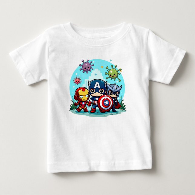 Kawaii Superheroes Tee – Adorable Heroes (Front)