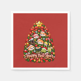 Kawaii Sushi Christmas Tree Napkin