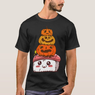 Kawaii sushi Halloween pumpkin autumn fall funny T-Shirt