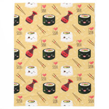 Kawaii Sushi Pattern Light Yellow    
