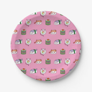 Kawaii Sushi Pattern Paper Plate