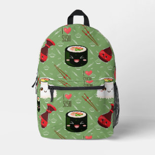 Kawaii Sushi Pattern Printed Backpack
