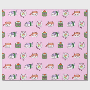 Kawaii Sushi Pattern Wrapping Paper