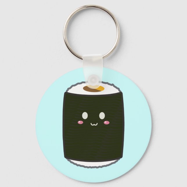 Kawaii Sushi Roll Keychain (Front)