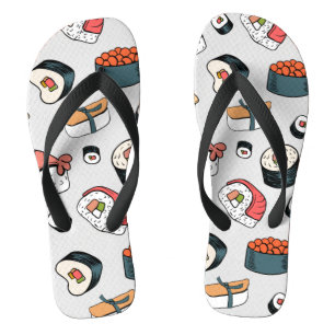 Kawaii Sushi Rolls Pattern Slip-On Sneakers Flip Flops