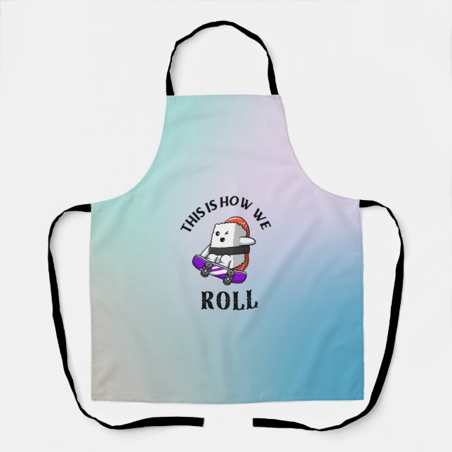 Kawaii Sushi skateboarding Apron (Front)