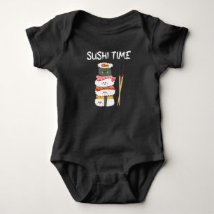 Kawaii Sushi Time Anime Cute Japanese Food Baby Bodysuit