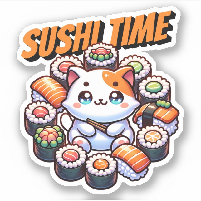 Kawaii Sushi Time Cat (Front)