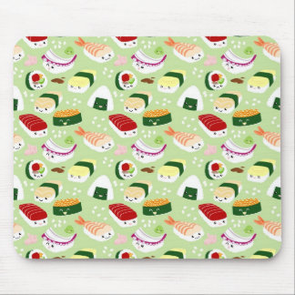 Kawaii Sushi with faces Mouse Pad