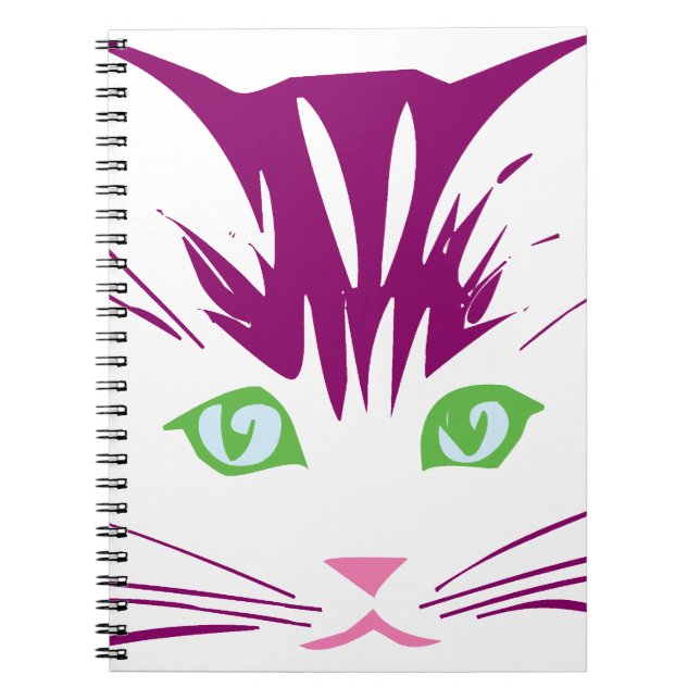 Kawaii Sweet Kitty Cat Face Notebook (Front)
