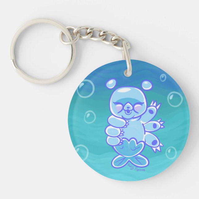 Kawaii Tardigrade Water Bear Keychain (Front)