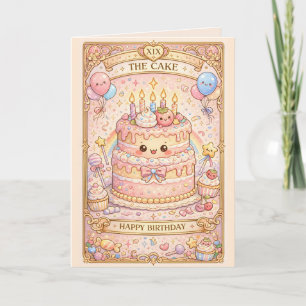 Kawaii Tarot Birthday “The Cake” Pastel cute Card