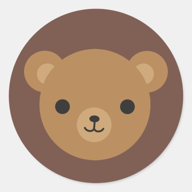 Kawaii Teddy Bear Classic Round Sticker (Front)