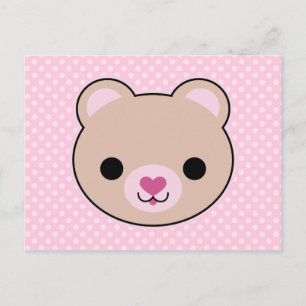 Kawaii Teddy Bear Cute Postcard