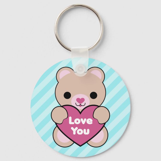 Kawaii Teddy Bear Keychain (Front)