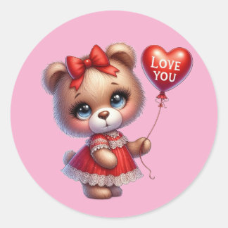 Kawaii Teddy Bear Sticker – Cute Sweet Design