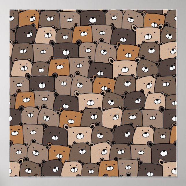 Kawaii teddy Bears Poster (Front)