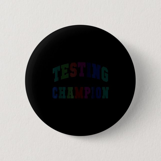 Kawaii testing champion test day teacher bruh math 2 inch round button (Front)