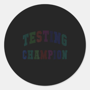 Kawaii testing champion test day teacher bruh math classic round sticker