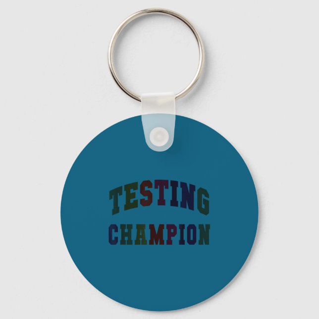 Kawaii testing champion test day teacher bruh math keychain (Front)