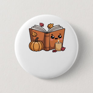 kawaii thanksgiving book Oversized T-Shirt 2 Inch Round Button