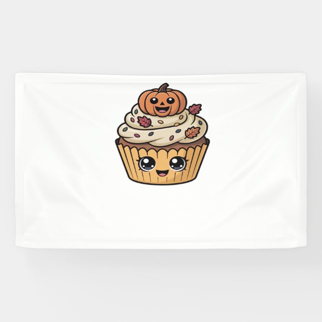 kawaii thanksgiving cupcake Classic T-Shirt Banner (Horizontal)