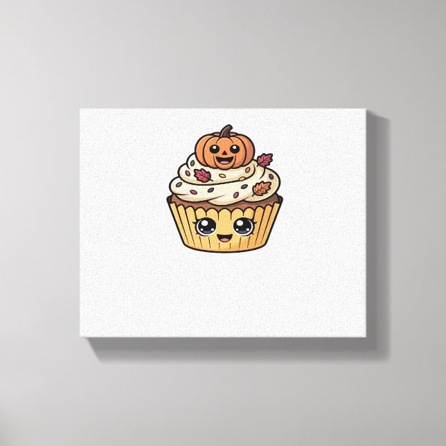 kawaii thanksgiving cupcake Classic T-Shirt Canvas Print (Front)
