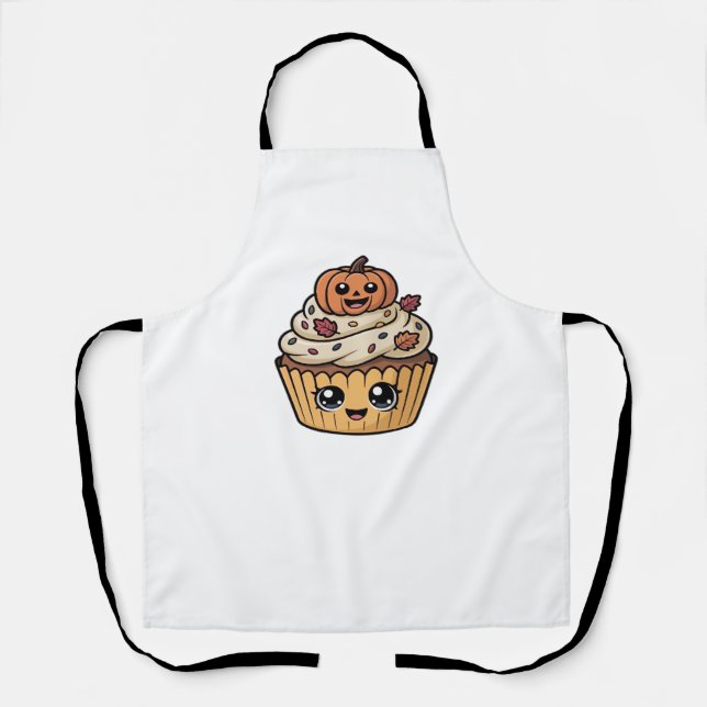 kawaii thanksgiving cupcake Oversized T-Shirt Apron (Front)
