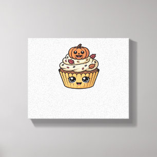 kawaii thanksgiving cupcake Oversized T-Shirt Canvas Print