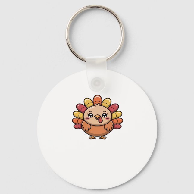 kawaii thanksgiving turkey Classic T-Shirt_1 Keychain (Front)