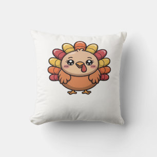 kawaii thanksgiving turkey Classic T-Shirt_1 Throw Pillow