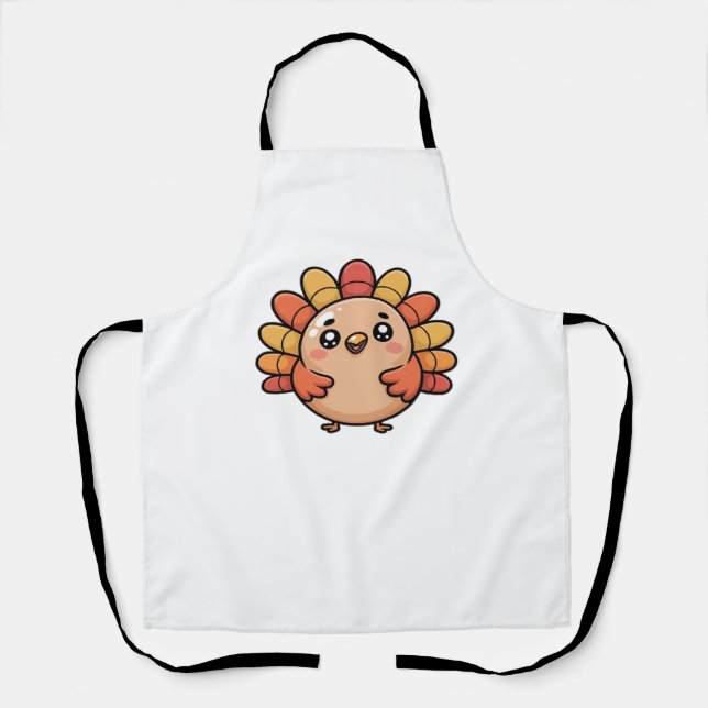 kawaii thanksgiving turkey Classic T-Shirt Apron (Front)