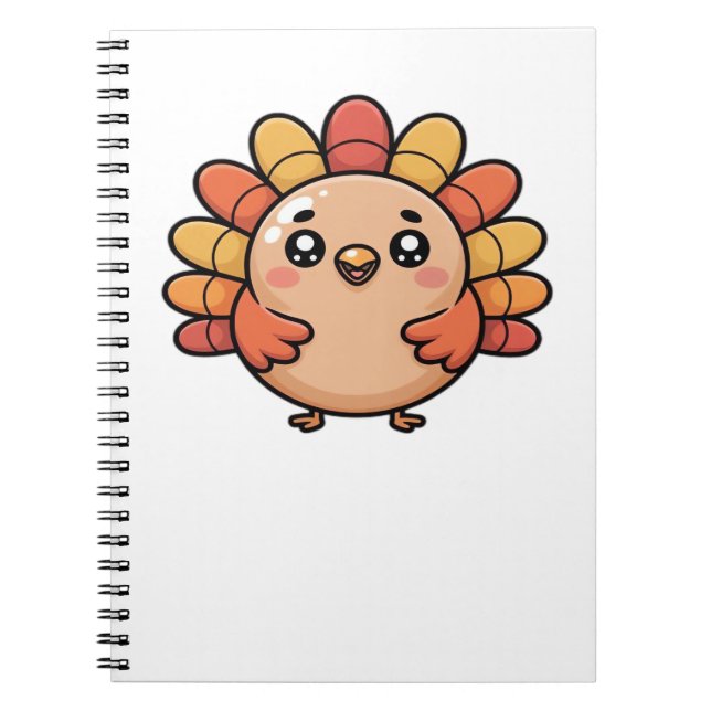 kawaii thanksgiving turkey Classic T-Shirt Notebook (Front)